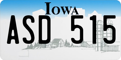 IA license plate ASD515