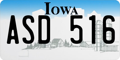 IA license plate ASD516
