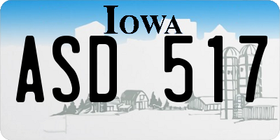IA license plate ASD517