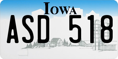 IA license plate ASD518