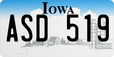 IA license plate ASD519