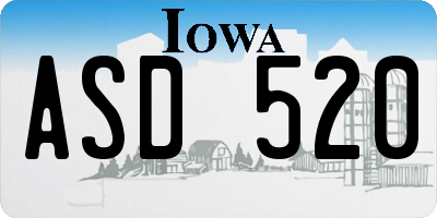 IA license plate ASD520