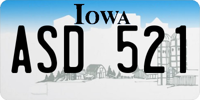 IA license plate ASD521