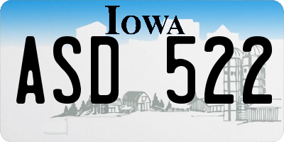 IA license plate ASD522