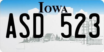 IA license plate ASD523