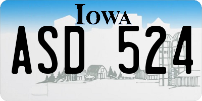 IA license plate ASD524