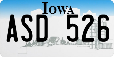 IA license plate ASD526