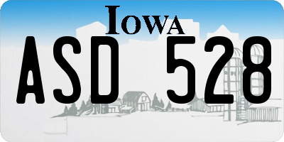IA license plate ASD528