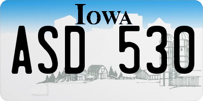 IA license plate ASD530