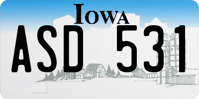 IA license plate ASD531
