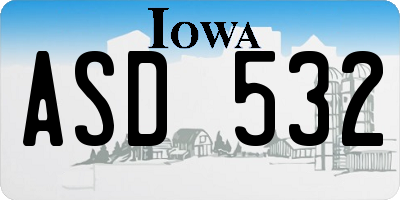 IA license plate ASD532