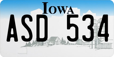 IA license plate ASD534