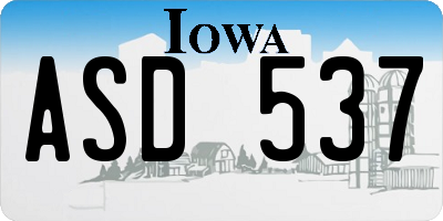 IA license plate ASD537