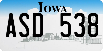 IA license plate ASD538