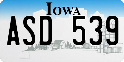 IA license plate ASD539