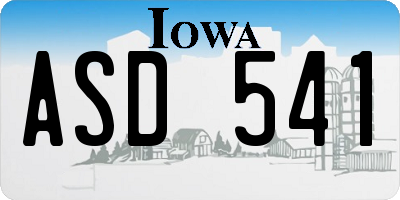 IA license plate ASD541