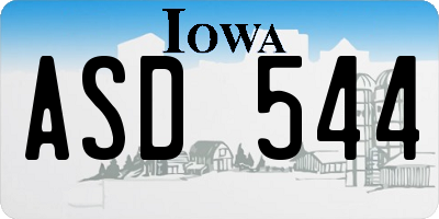 IA license plate ASD544