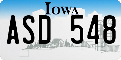 IA license plate ASD548