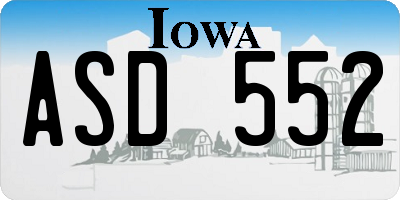 IA license plate ASD552
