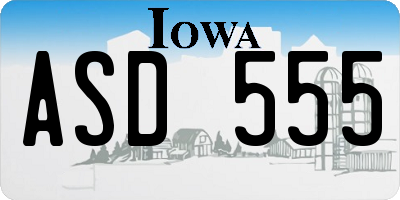IA license plate ASD555
