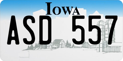 IA license plate ASD557