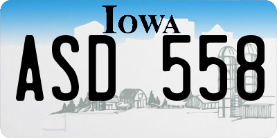 IA license plate ASD558