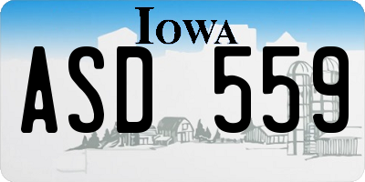 IA license plate ASD559