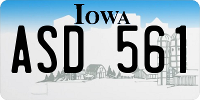 IA license plate ASD561