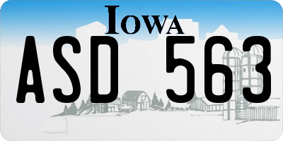 IA license plate ASD563