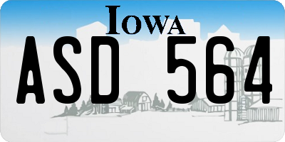 IA license plate ASD564