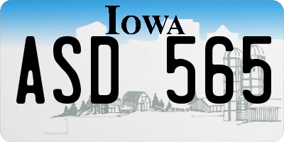 IA license plate ASD565