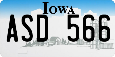 IA license plate ASD566