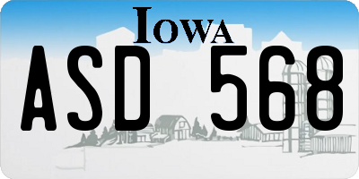 IA license plate ASD568