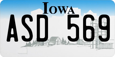 IA license plate ASD569