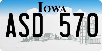 IA license plate ASD570