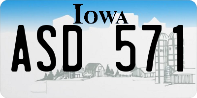 IA license plate ASD571