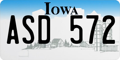 IA license plate ASD572