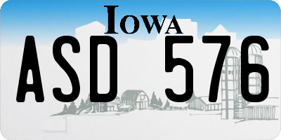 IA license plate ASD576
