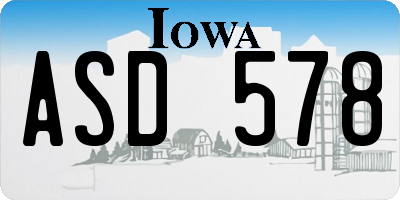 IA license plate ASD578