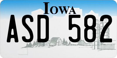 IA license plate ASD582