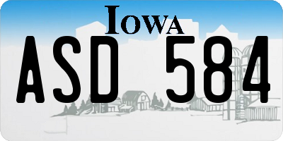 IA license plate ASD584