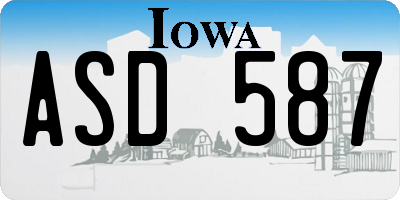 IA license plate ASD587