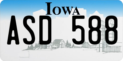 IA license plate ASD588