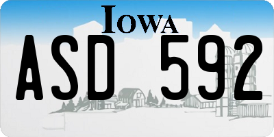 IA license plate ASD592