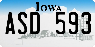 IA license plate ASD593