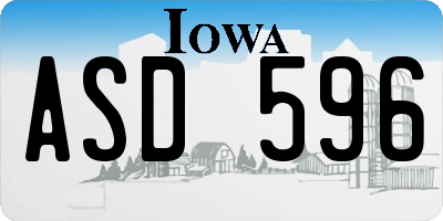 IA license plate ASD596