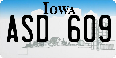 IA license plate ASD609
