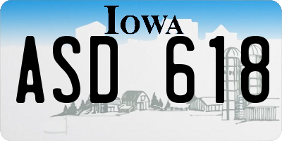 IA license plate ASD618