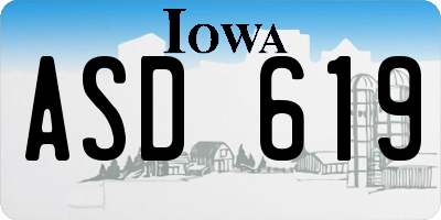 IA license plate ASD619