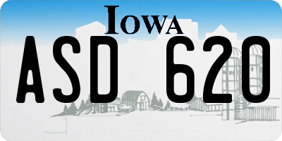 IA license plate ASD620